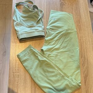 lululemon athletica Mint Green Leggings and Top Set
